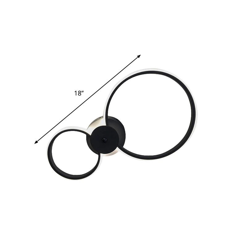 Zwart/witte hoepel wandlamp moderne LED 2/3 lichts acryl wandverlichtingsideeën warm/wit/tweede versnelling Clearhalo