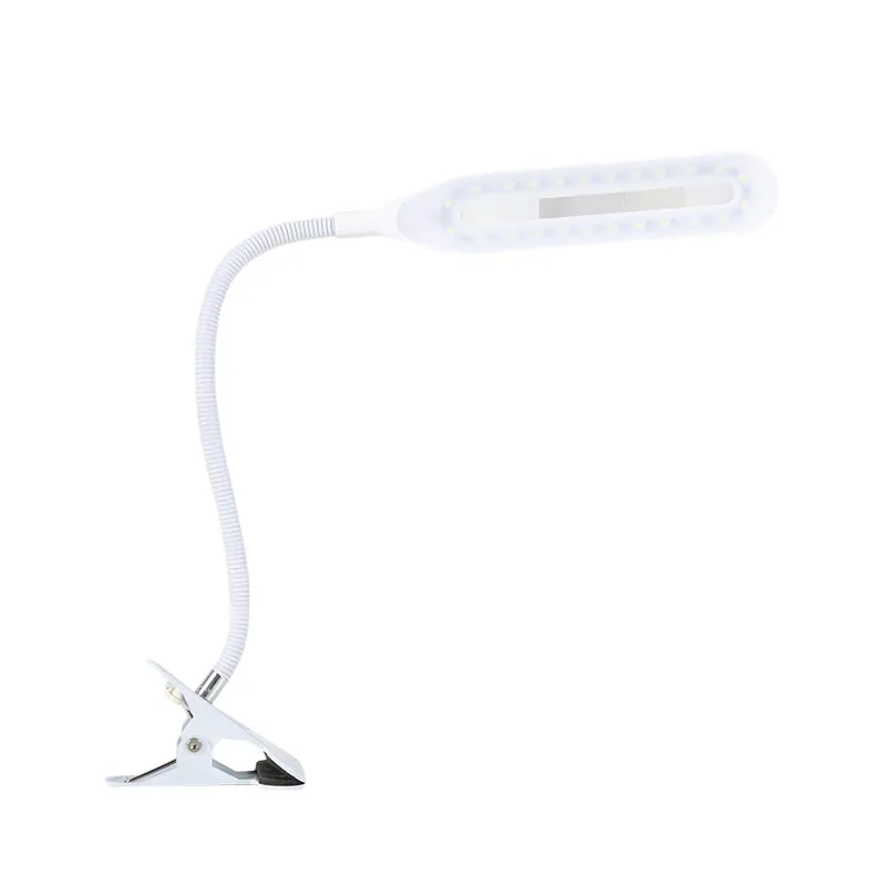 Zwart/witte langwerpige LED-clip-on-bureaulamp Oogverzorgende plug--bureaulamp voor lezen Clearhalo