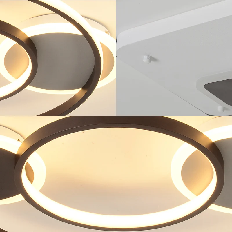 Zwart-witte ronde inbouwlamp Moderne led-metalen inbouwlamp voor slaapkamer wit/warm licht Clearhalo