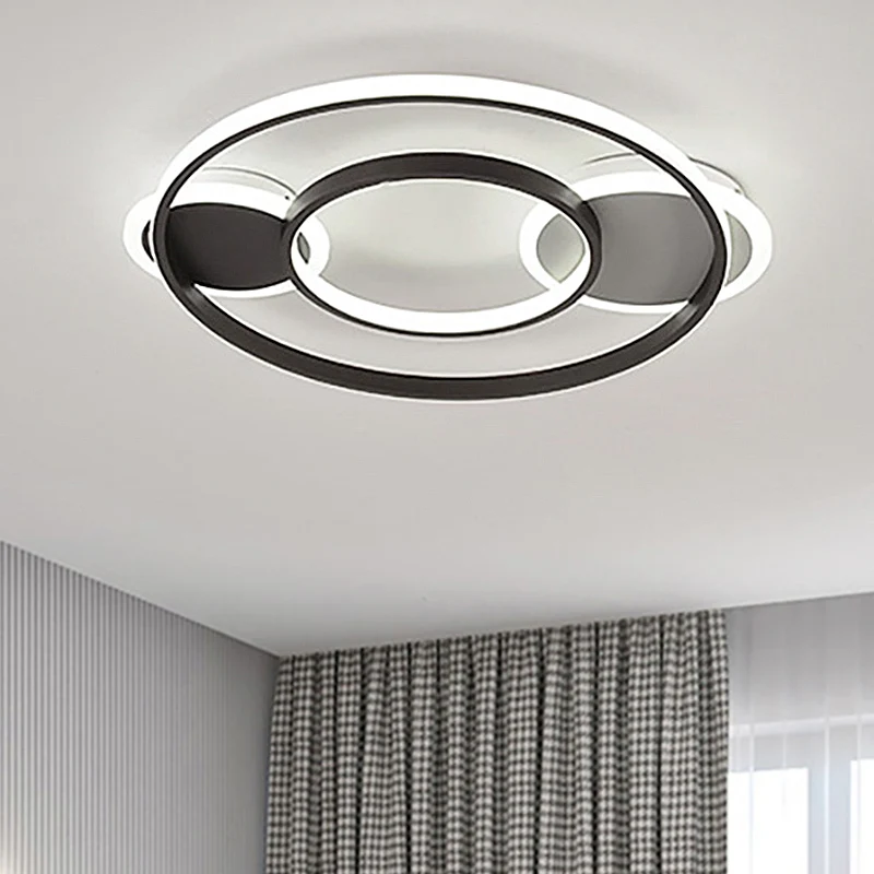 Zwart-witte ronde inbouwlamp Moderne led-metalen inbouwlamp voor slaapkamer wit/warm licht Clearhalo
