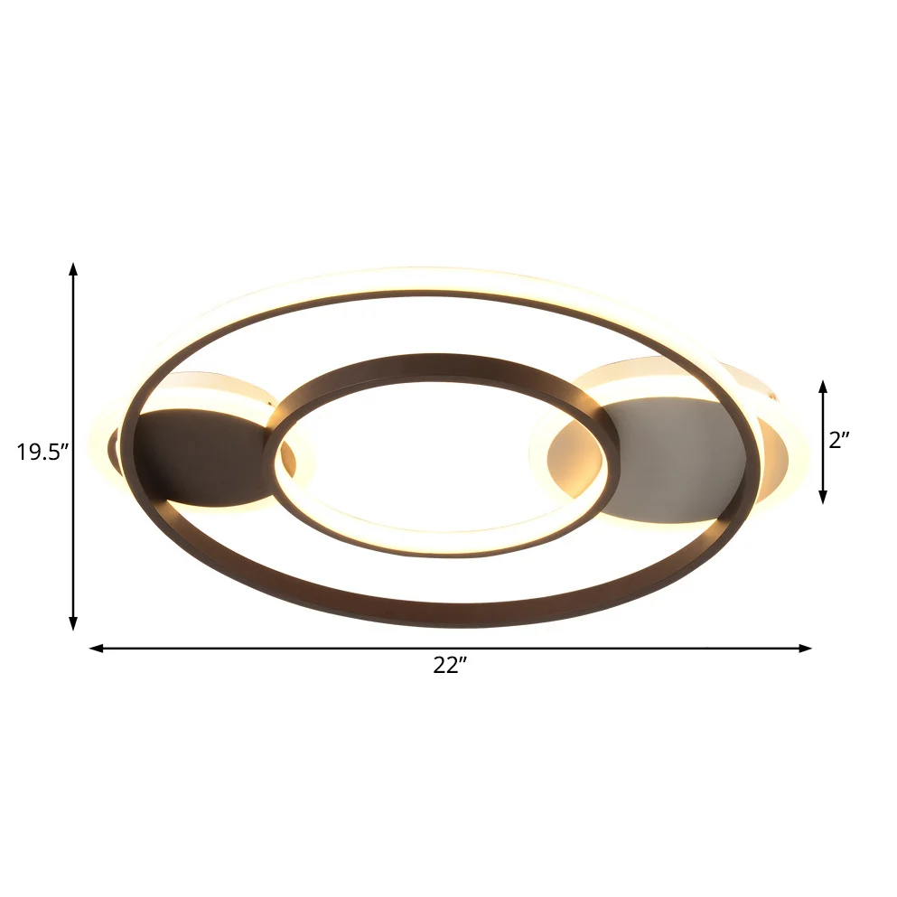 Zwart-witte ronde inbouwlamp Moderne led-metalen inbouwlamp voor slaapkamer wit/warm licht Clearhalo