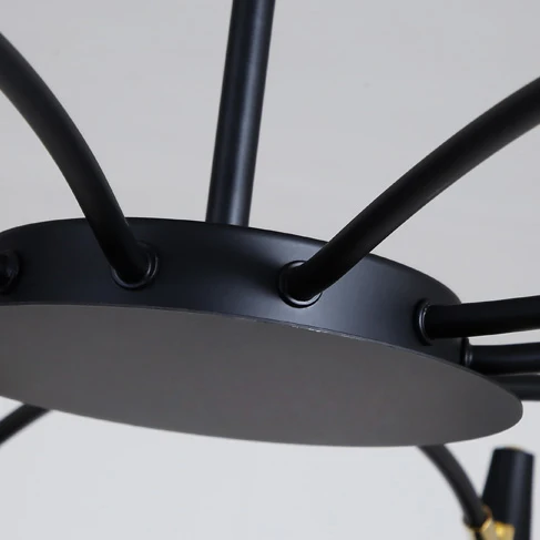 Zwart/witte Spider-plafondlamp 6/8-lichts hedendaagse metalen hangende kroonluchter Clearhalo