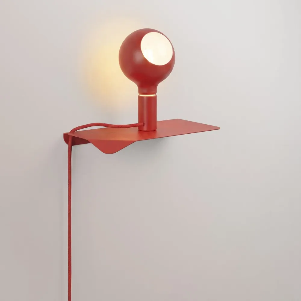 Combo Camo - Lamp met plank en UK-stekker - Rood