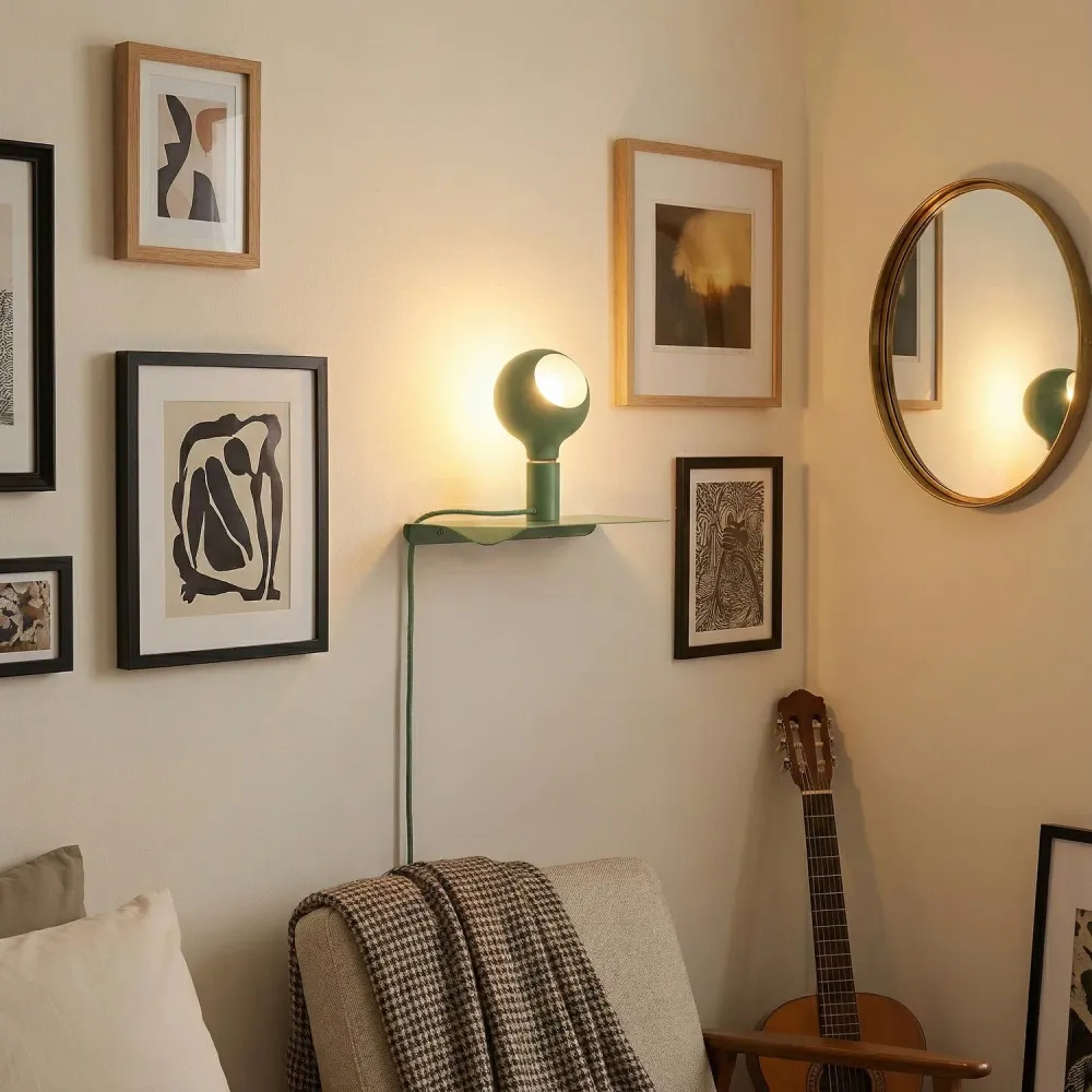 Combo Camo - Lamp met plank en UK-stekker - Groen