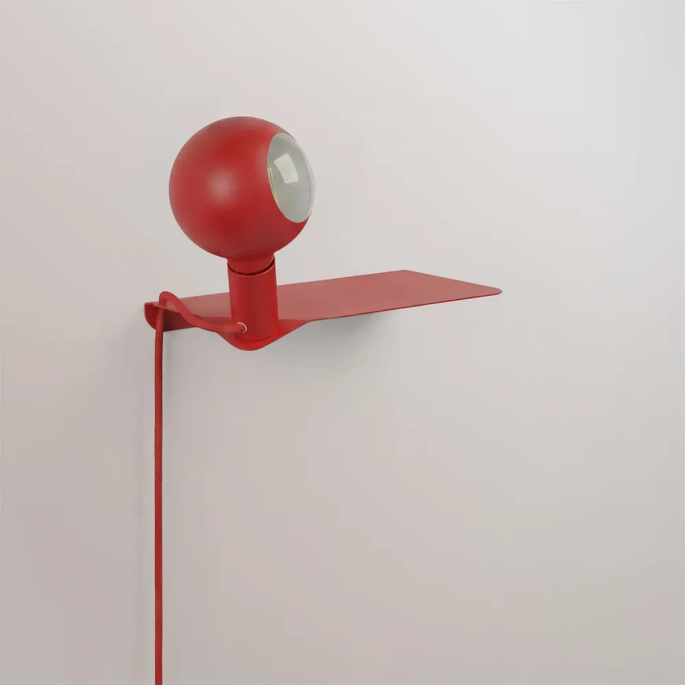 Combo Camo - Lamp met plank en UK-stekker - Rood