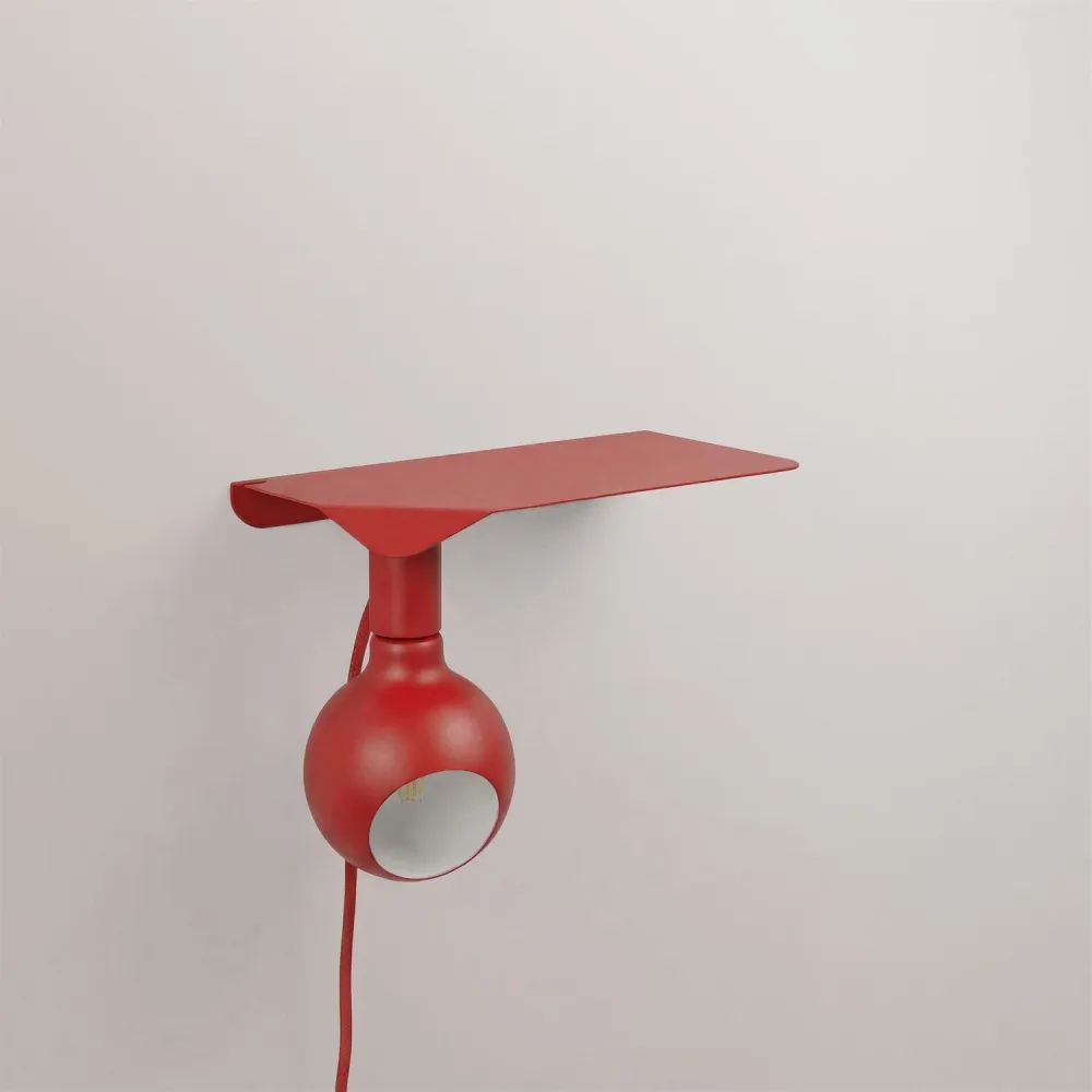 Combo Camo - Lamp met plank en UK-stekker - Rood