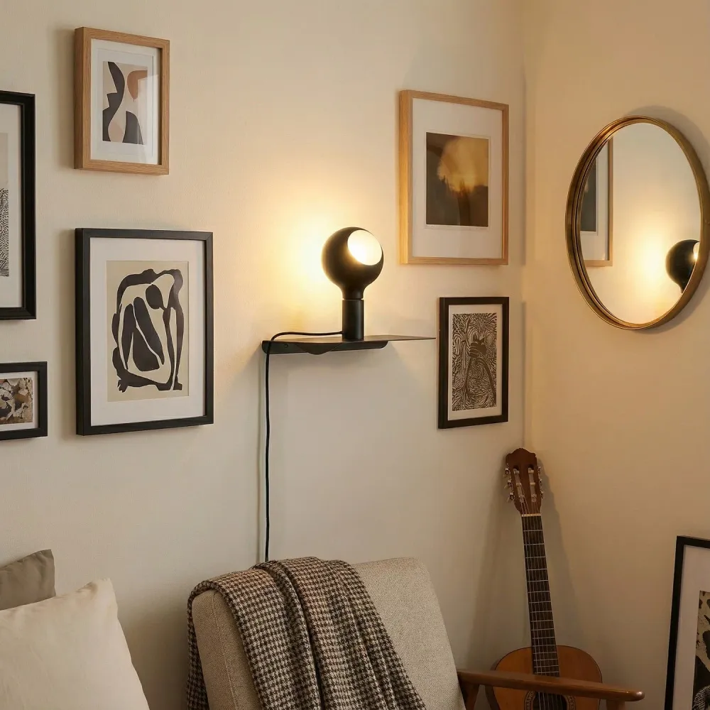 Combo Camo - Lamp met plank - Zwart