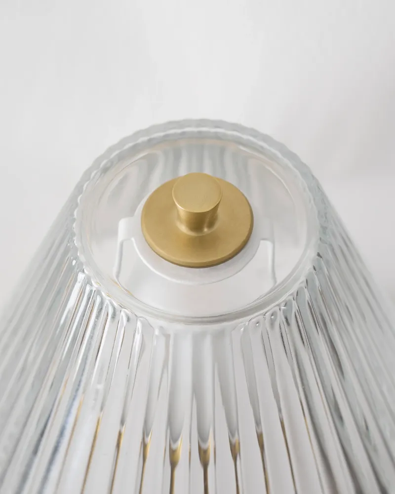 Cotswold Wandlamp Geribbeld Glas - Antiek Messing