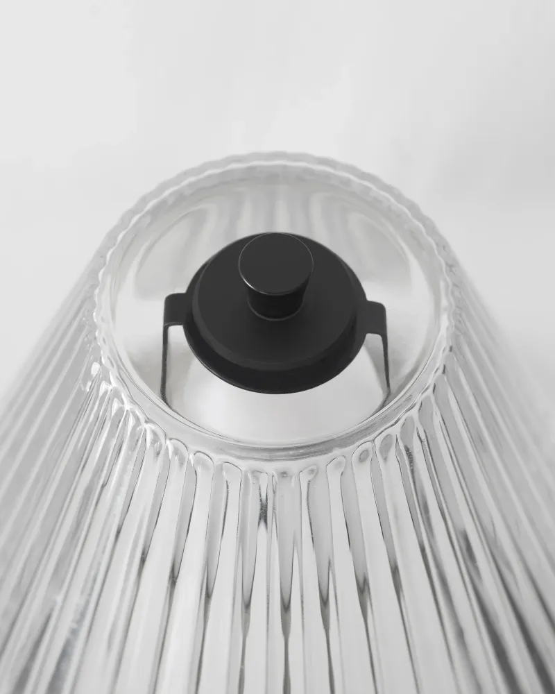 Cotswold Wandlamp Geribbeld Glas - Brons
