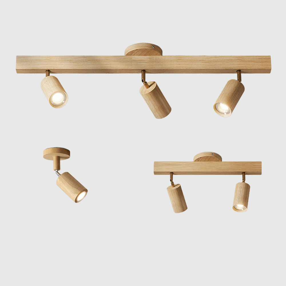 ARCBEAM – Minimalistische massiefhouten LED-plafondlamp met aanpasbare lichtrichting Walnoot Cozey Maison
