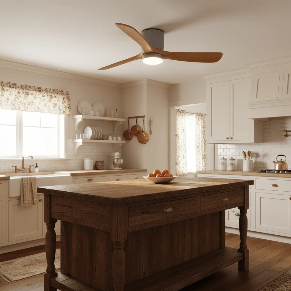 SCANDIAIR – Moderne LED-plafondventilator met slanke houtafwerking en zacht licht Cozey Maison