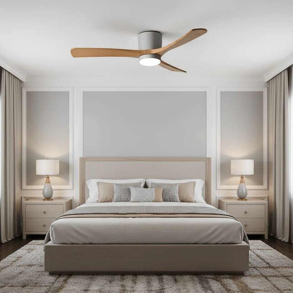 SCANDIAIR – Moderne LED-plafondventilator met slanke houtafwerking en zacht licht Cozey Maison