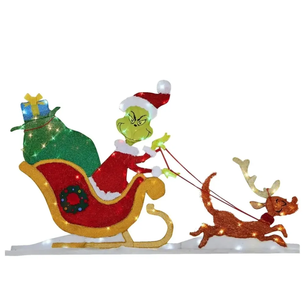 TWINKLON – Feestelijke Grinch-tuinversiering met LED-verlichting voor kerstachtige sfeer buiten A Cozey Maison
