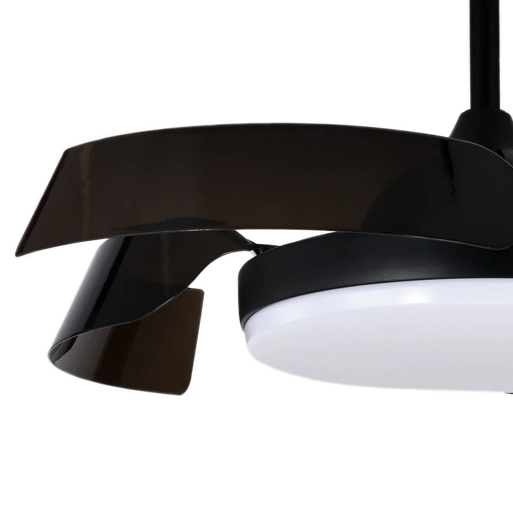 CristalRecord plafondventilator Batan - 1 lichts - 107 x 51 cm - zwart