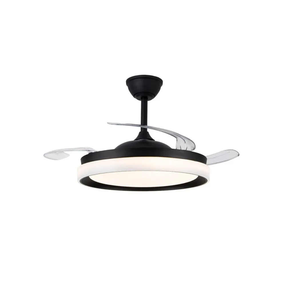 CristalRecord plafondventilator Brisa - 3 lichts - 106 x 44 cm - zwart