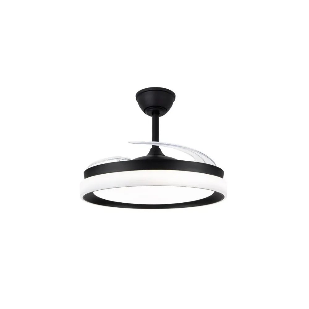 CristalRecord plafondventilator Brisa - 3 lichts - 106 x 44 cm - zwart