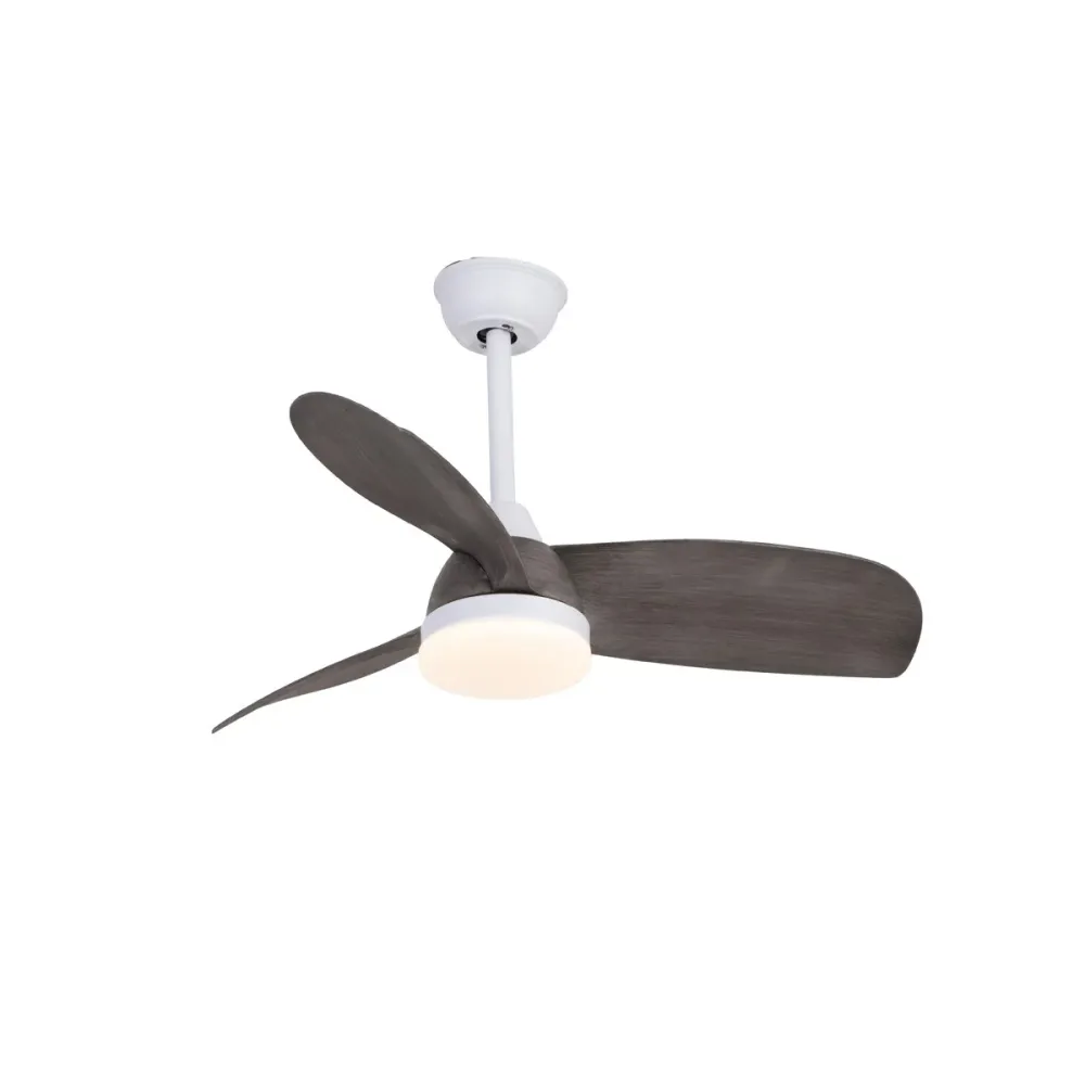 CristalRecord plafondventilator Byan - 1 lichts - 91.5 x 50 cm - wit grijs