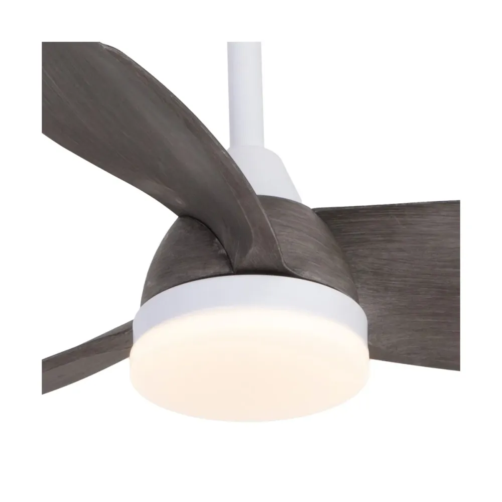 CristalRecord plafondventilator Byan - 1 lichts - 91.5 x 50 cm - wit grijs