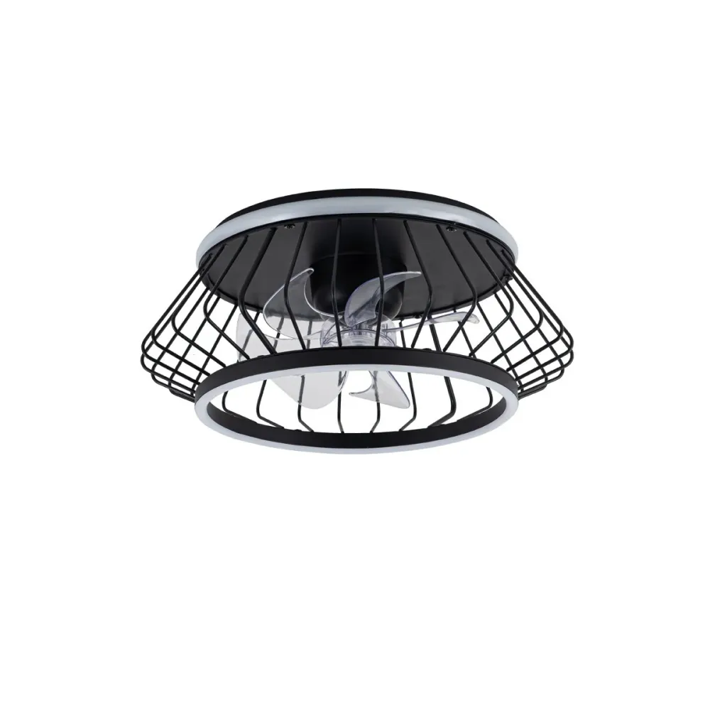 CristalRecord plafondventilator Cobra - 2 lichts - 50 x 20 cm - zwart