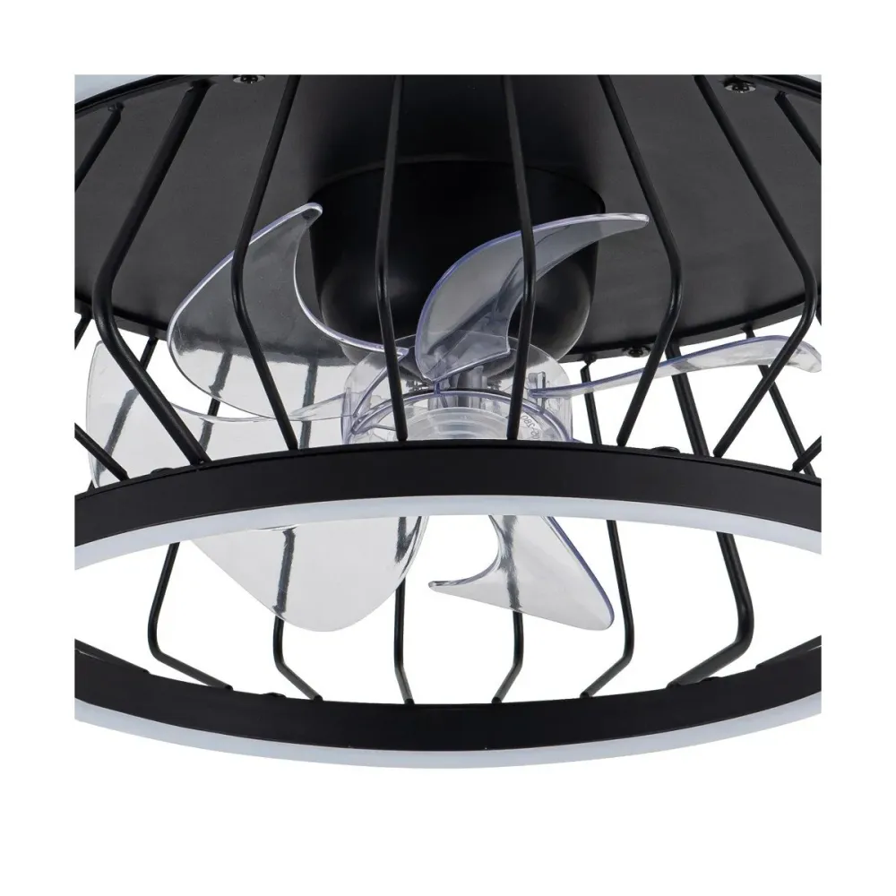 CristalRecord plafondventilator Cobra - 2 lichts - 50 x 20 cm - zwart