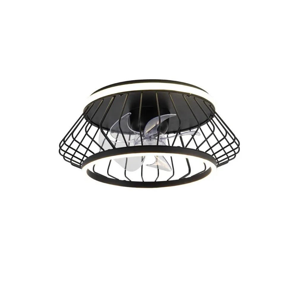 CristalRecord plafondventilator Cobra - 2 lichts - 50 x 20 cm - zwart