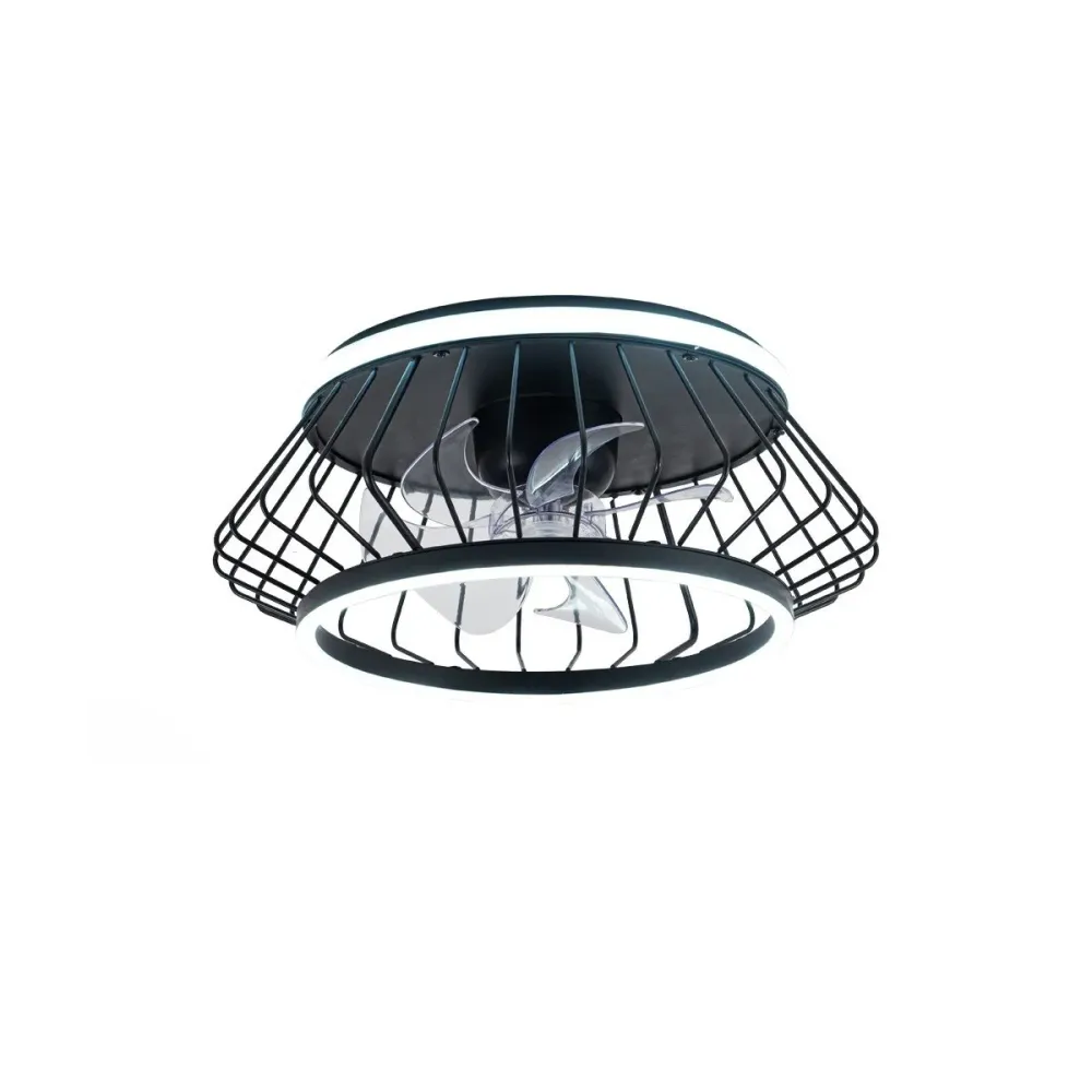 CristalRecord plafondventilator Cobra - 2 lichts - 50 x 20 cm - zwart