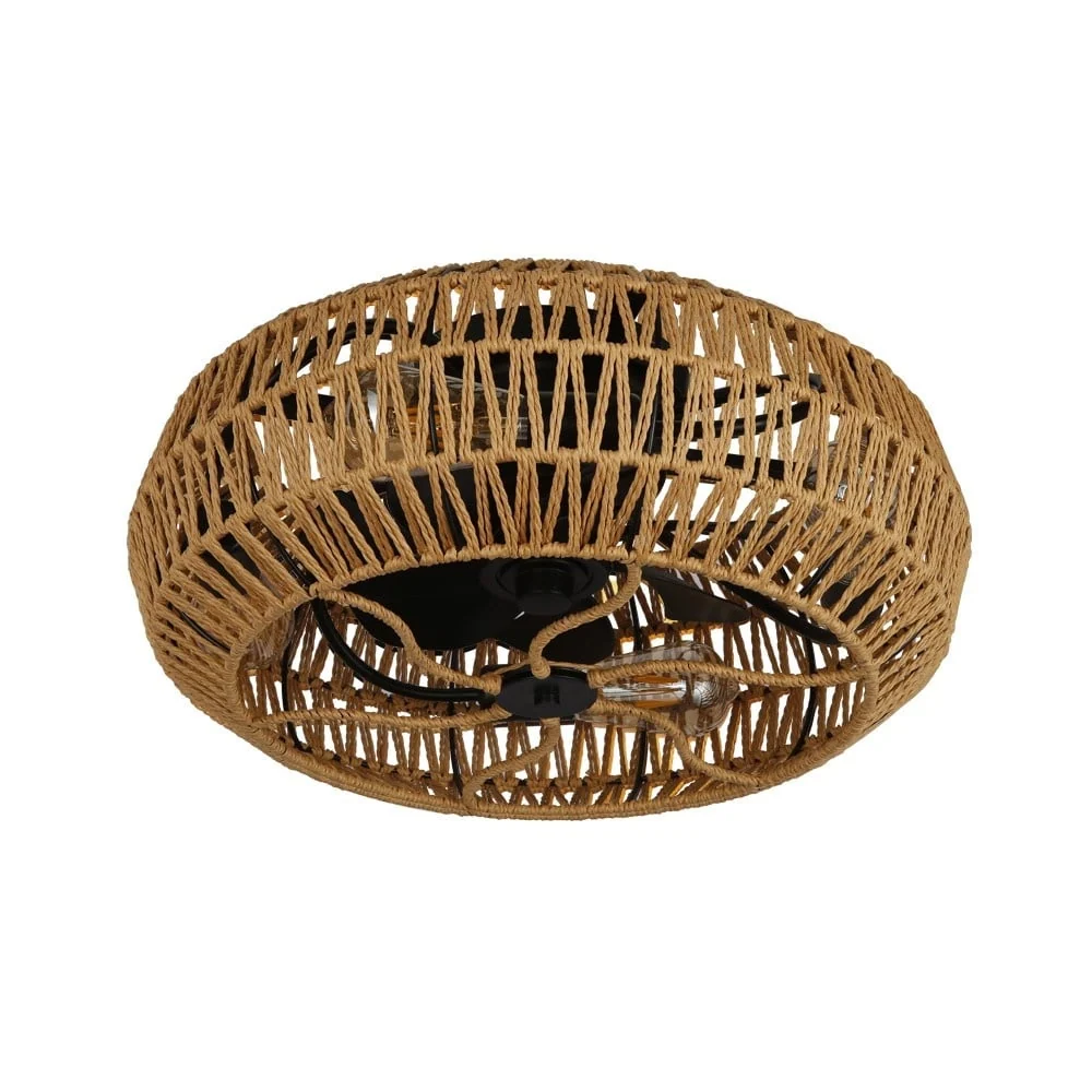 CristalRecord plafondventilator Greip - 4 lichts - 49 x 19 cm - zwart - hout