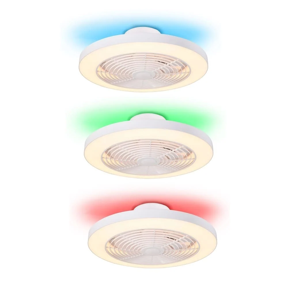 CristalRecord plafondventilator Moli - 1 lichts - 50 x 16.5 cm - wit