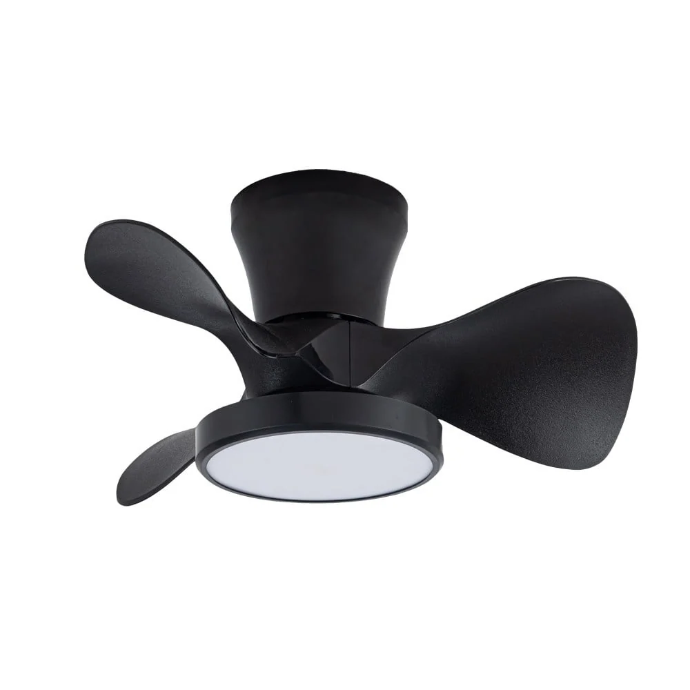 CristalRecord plafondventilator Moll - 1 lichts - 56 x 23.5 cm - zwart