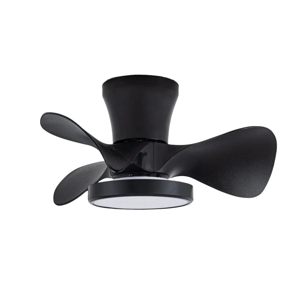 CristalRecord plafondventilator Moll - 1 lichts - 56 x 23.5 cm - zwart