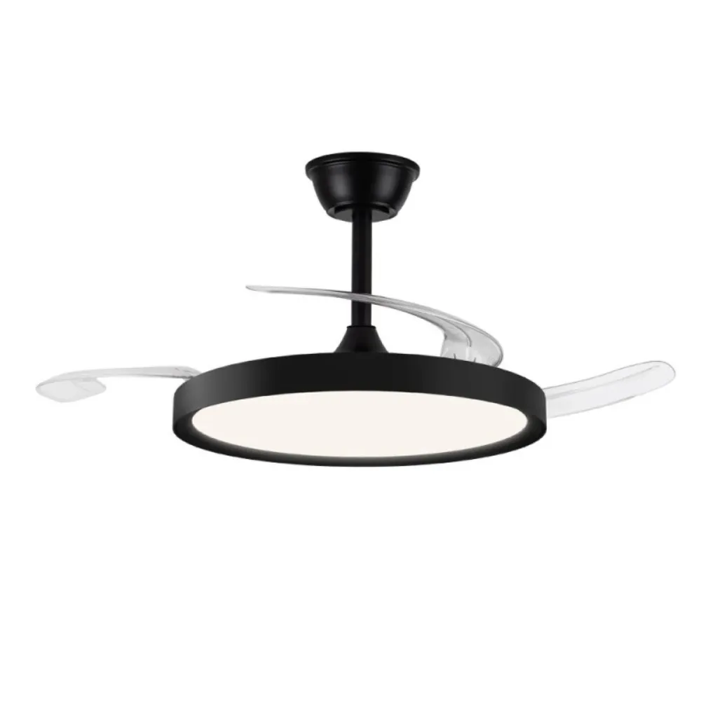 CristalRecord plafondventilator Polaris - 1 lichts - 106 x 42 cm - zwart