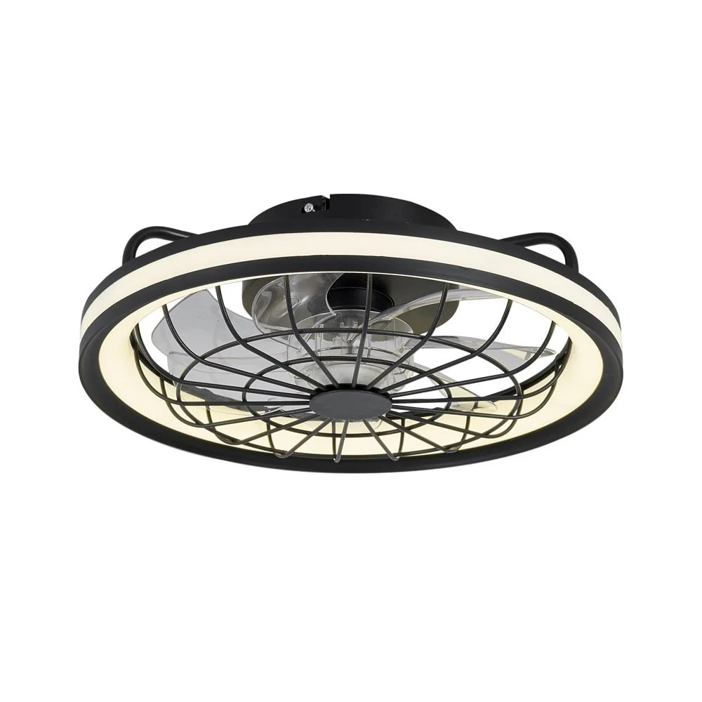 CristalRecord plafondventilator Rafale - 1 lichts - 40 x 14 cm - zwart