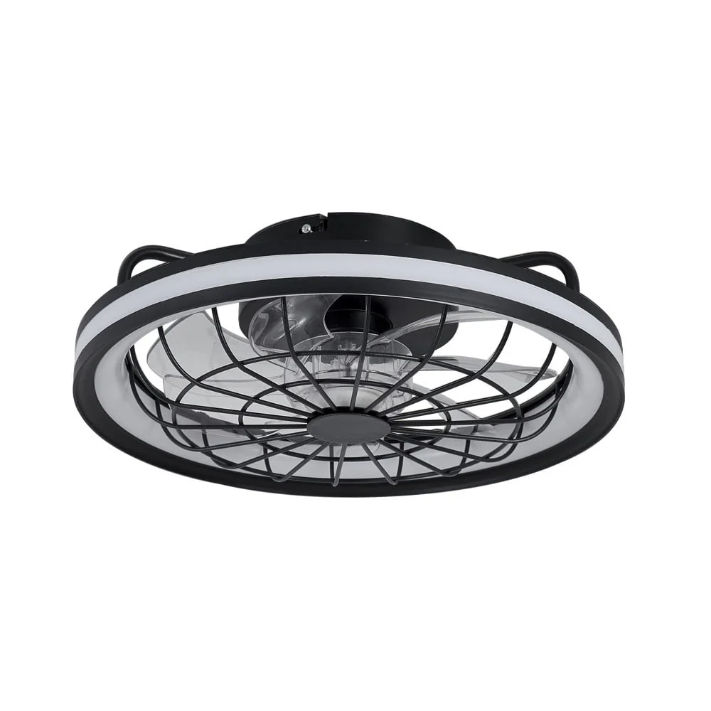 CristalRecord plafondventilator Rafale - 1 lichts - 40 x 14 cm - zwart
