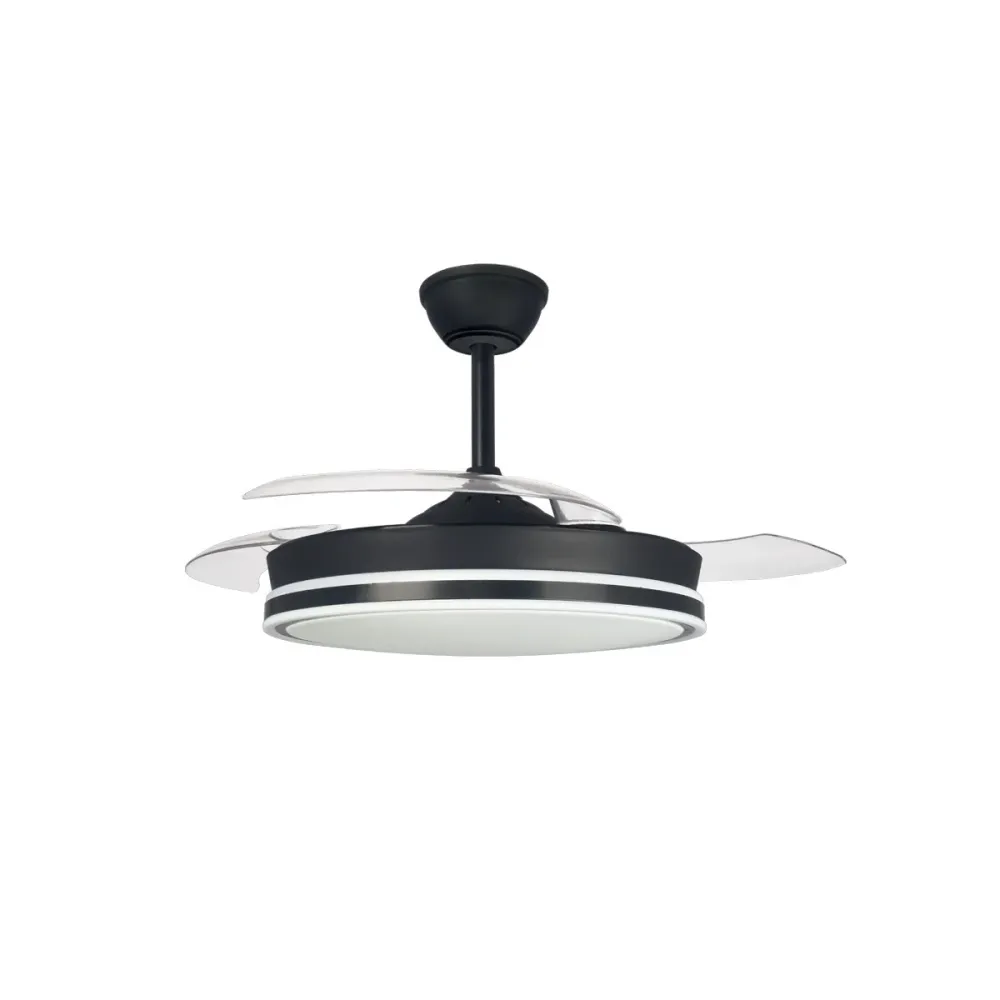 CristalRecord plafondventilator Supereco - 1 lichts - 106 x 42 cm - zwart