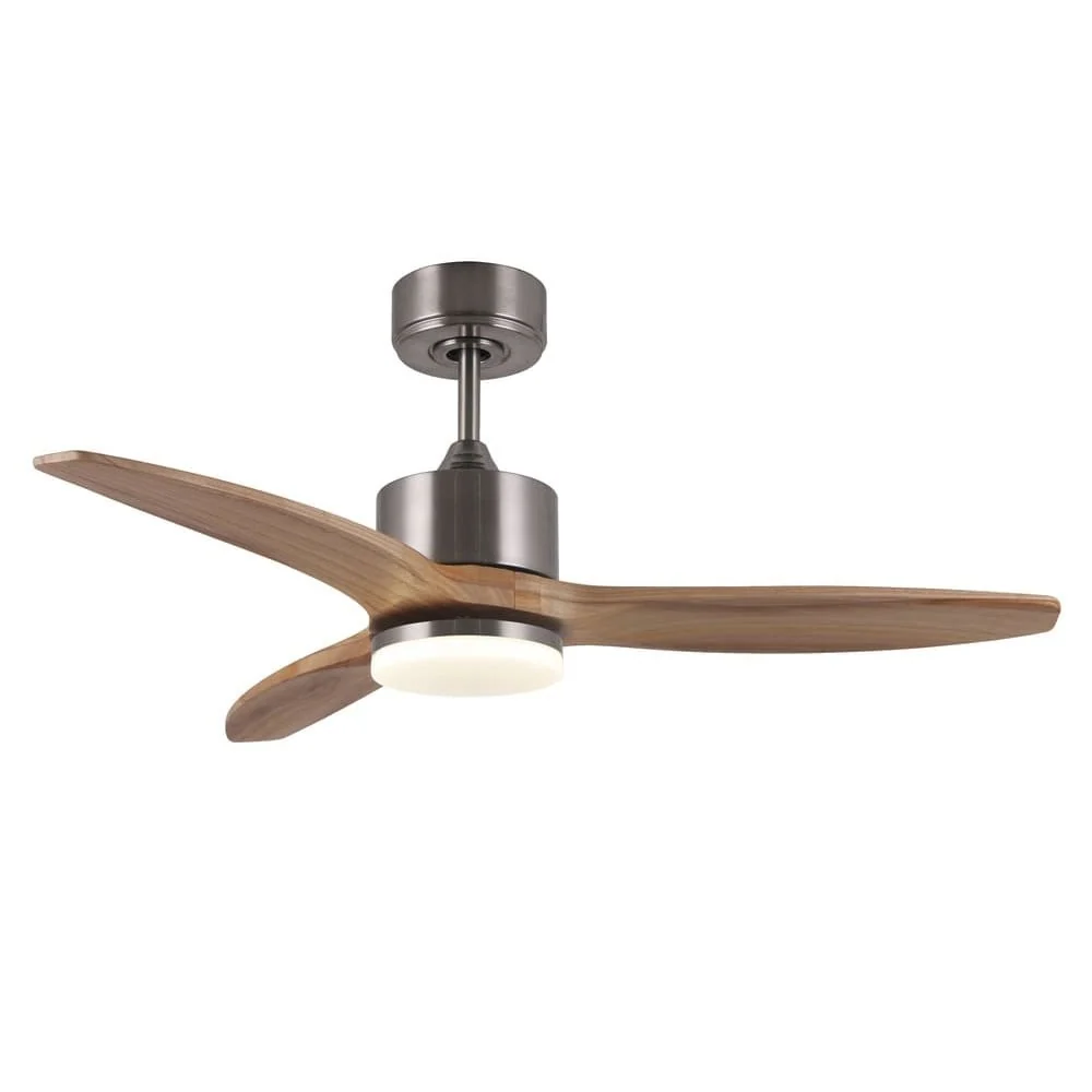 CristalRecord plafondventilator Terre - 1 lichts - 106.6 x 44.9 cm - mat chroom hout