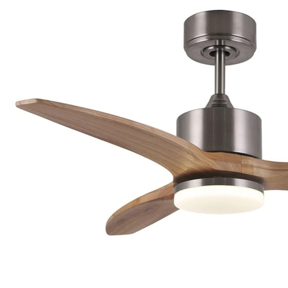 CristalRecord plafondventilator Terre - 1 lichts - 106.6 x 44.9 cm - mat chroom hout