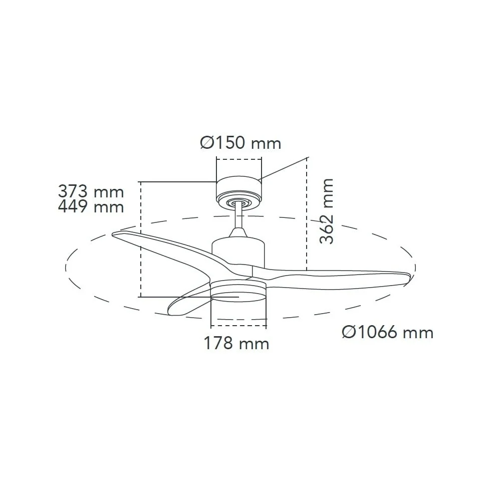 CristalRecord plafondventilator Terre - 1 lichts - 106.6 x 44.9 cm - mat chroom hout