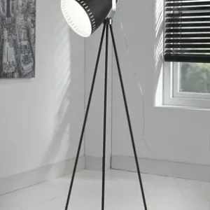 CSW 7175/44 vloerstaande lamp met 3 poot en stalen kap met één lichtpunt