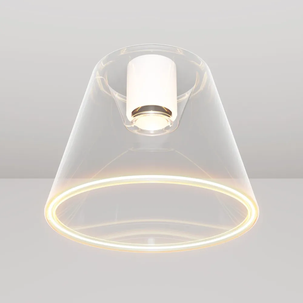 Design plafondlamp met Ghost kegelvormige transparante lichtbron - Wit