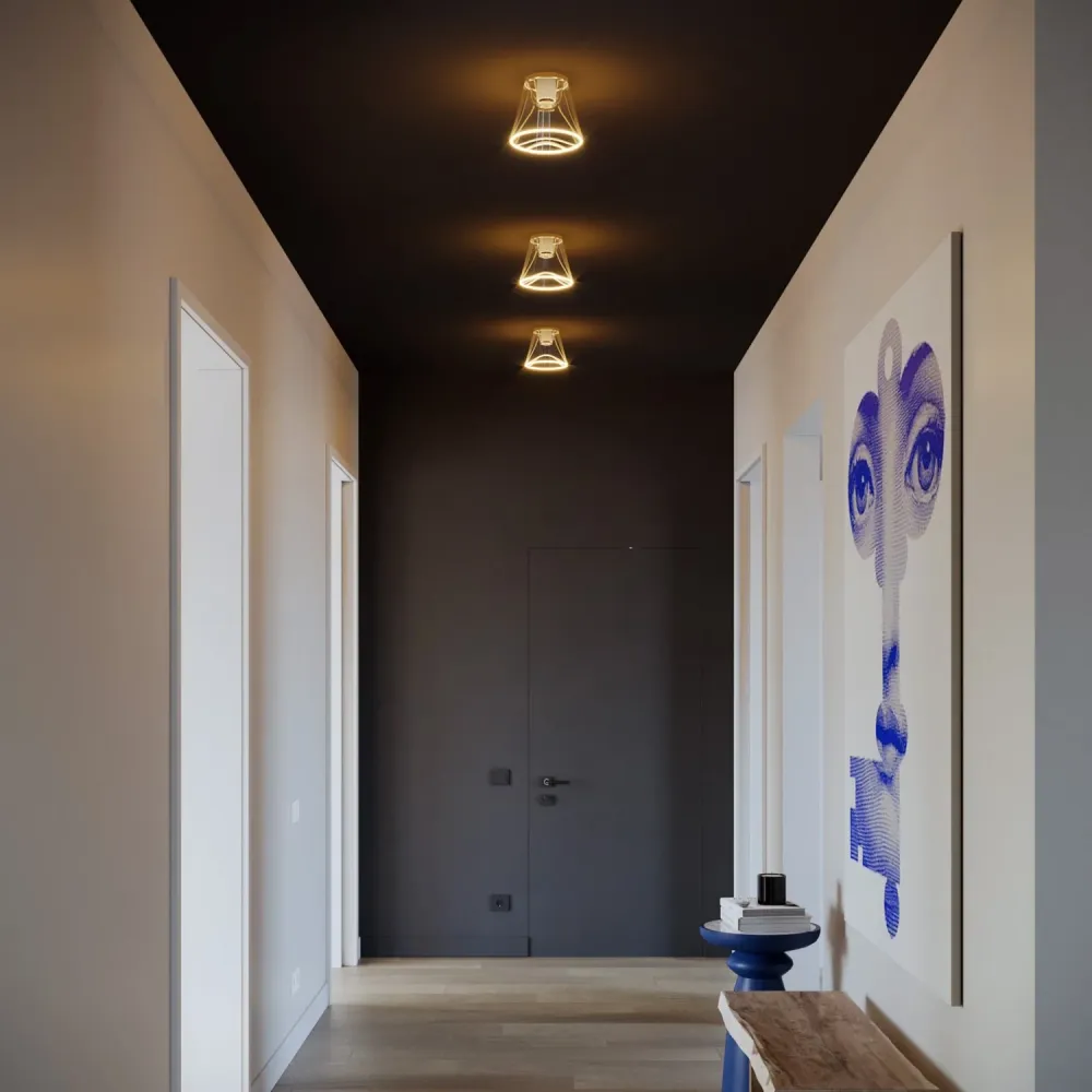 Design plafondlamp met Ghost kegelvormige transparante lichtbron - Wit