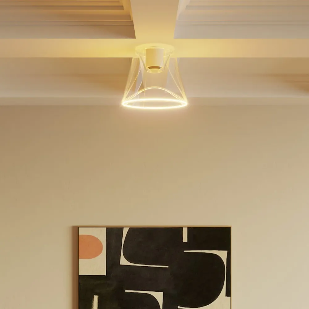 Design plafondlamp met Ghost kegelvormige transparante lichtbron - Wit