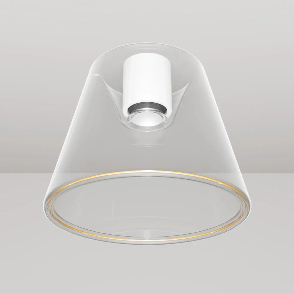 Design plafondlamp met Ghost kegelvormige transparante lichtbron - Wit