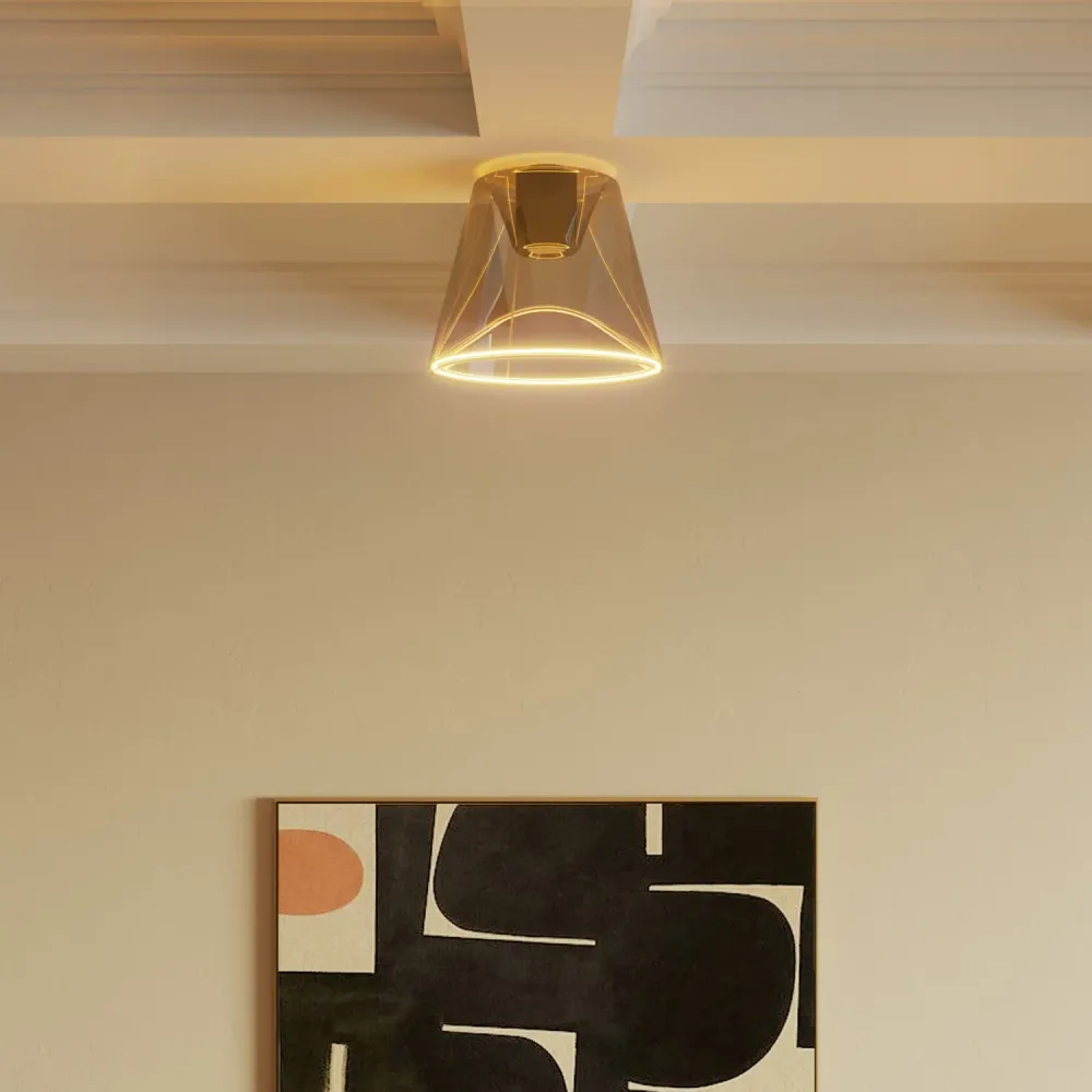 Design plafondlamp met Ghost lichtbron kegelvorm smoky - Zwart