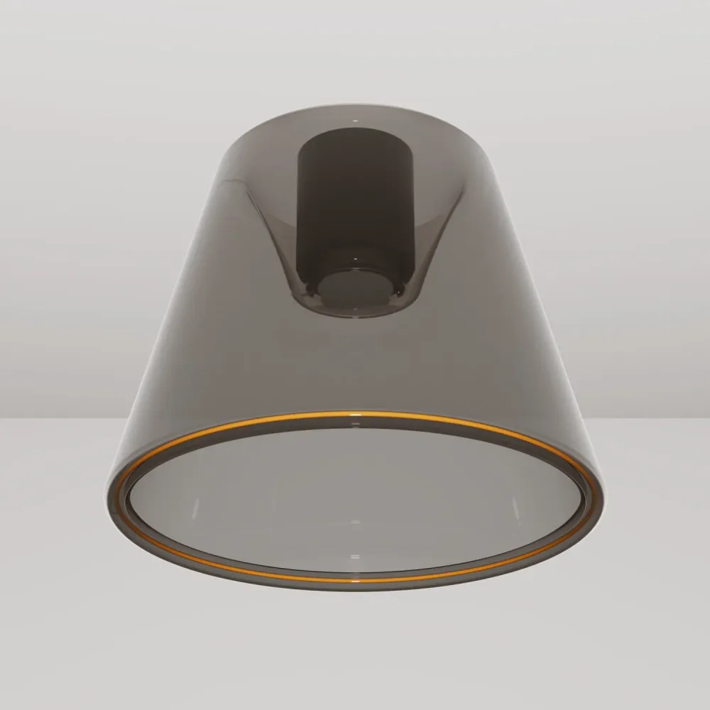 Design plafondlamp met Ghost lichtbron kegelvorm smoky - Zwart