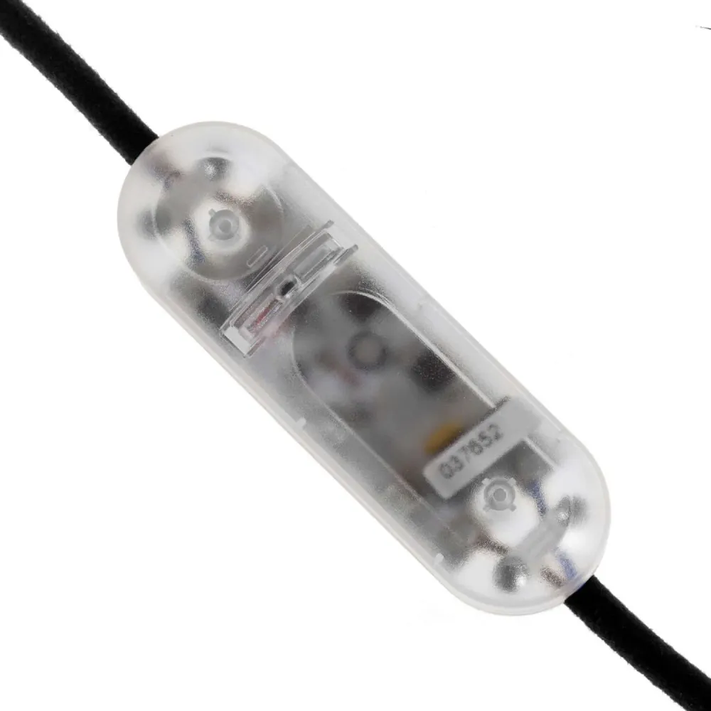 Dimmer voor LED en traditionele lichtbronnen met geïntegreerde drukknop strijkijzersnoer - Transparant