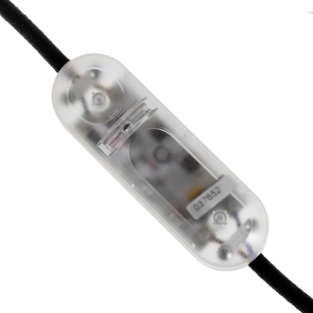 Dimmer voor LED en traditionele lichtbronnen met geïntegreerde drukknop strijkijzersnoer - Transparant