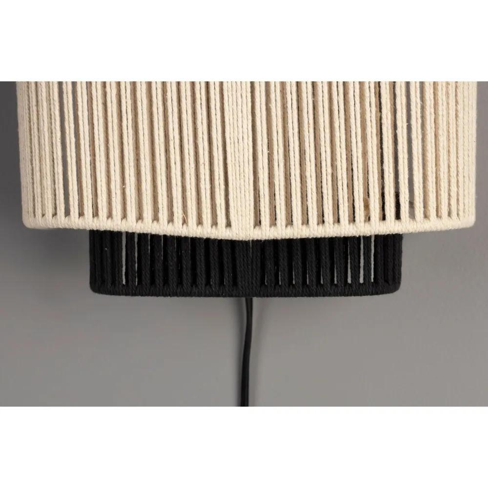 Dutchbone Elon Wandlamp Beige/ Zwart