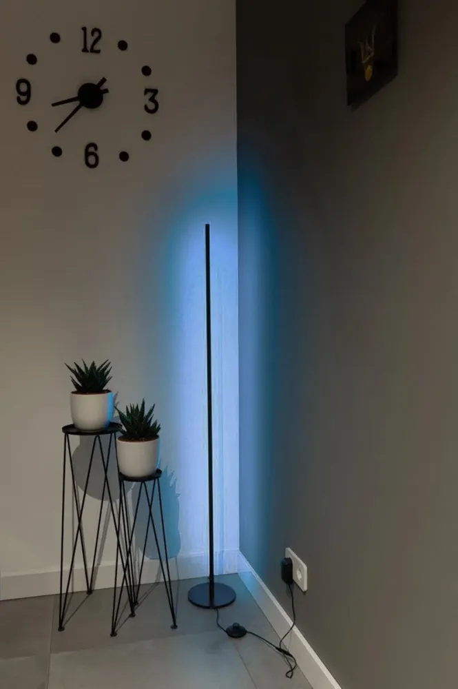Realight RGB LED Vloerlamp 146cm dimbaar Inclusief Afstandsbediening Zwart Eastline International B.V.