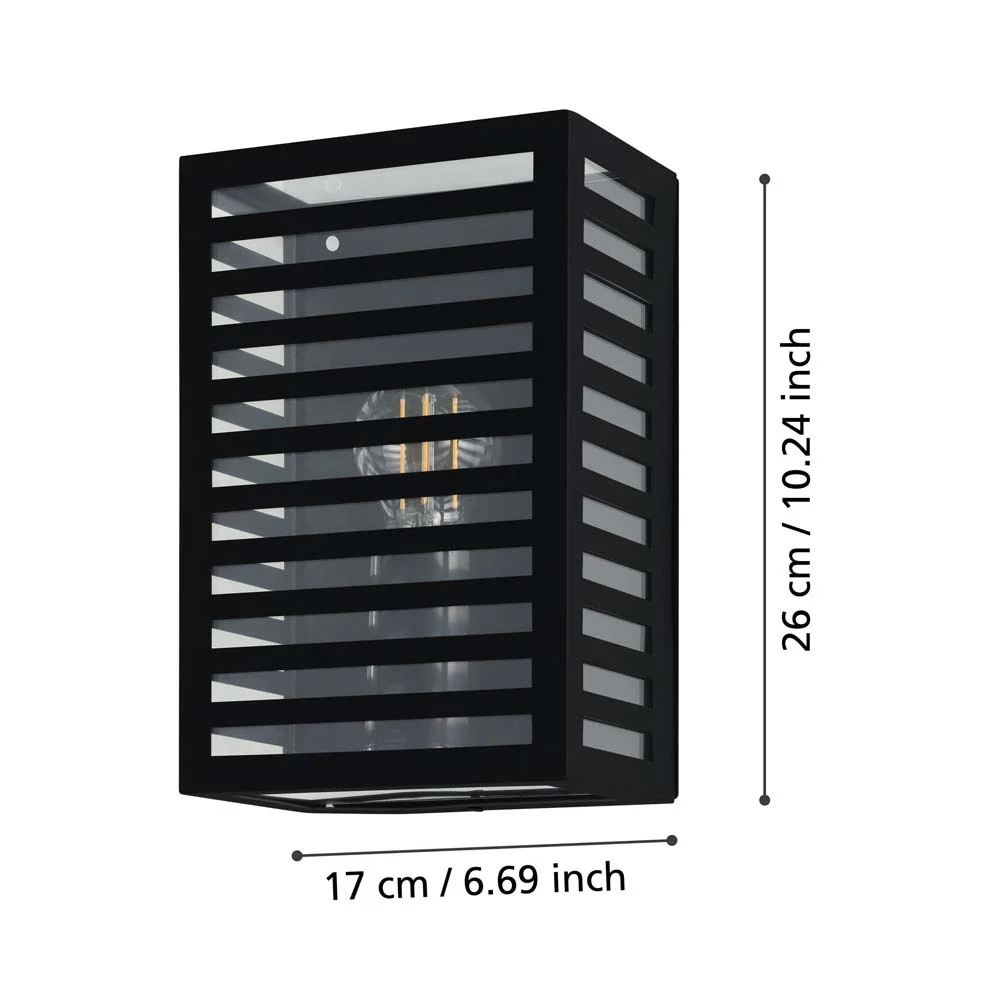 ARBOTANTE CUBO RAYAS NEGRO E27 (NO INCLUIDA) IP44 ALAMONTE 3 EGLO ***T.E. ABRIL 2024***