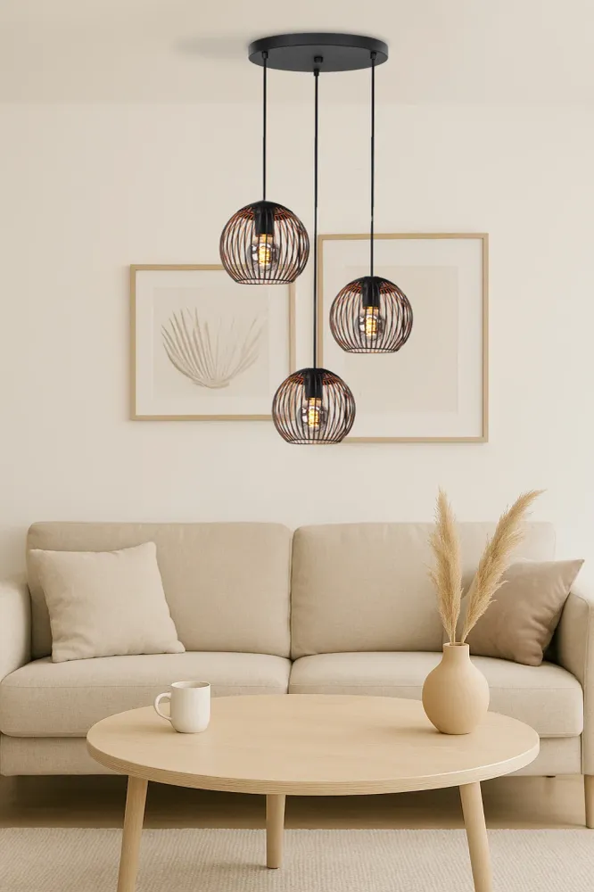 EGLO hanglamp Almanzora - e27 - ø 46.5 cm - zwart/koper